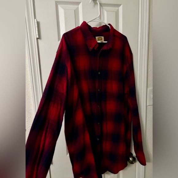 The Foundry Supply Co. Men's Red and Black Checkered Shirt - Picture 2 of 4